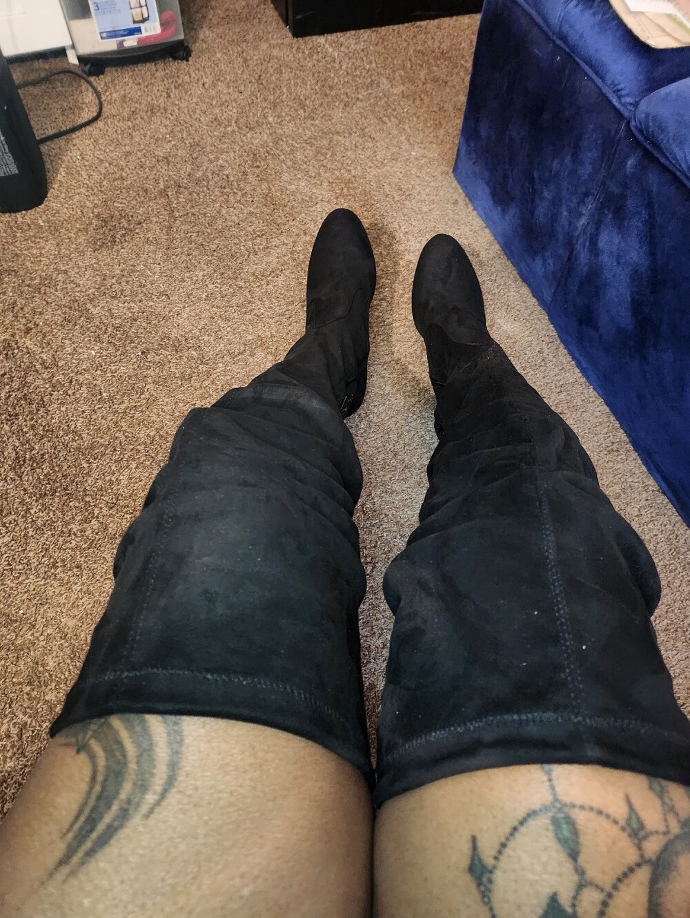 Fashion Nova Black Over-the-Knee Suede Boots
